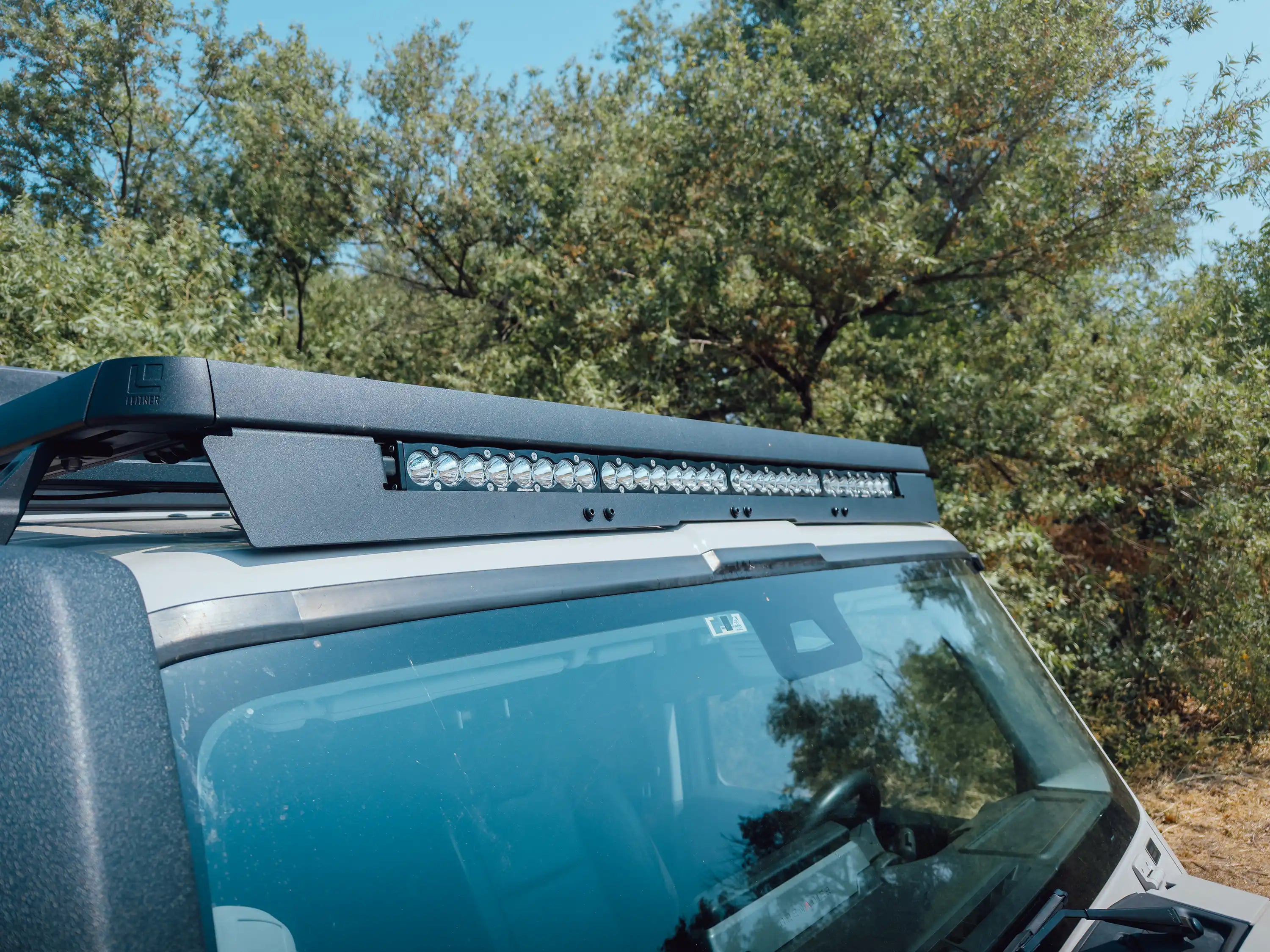 Grenadier roof light bar installed view 2