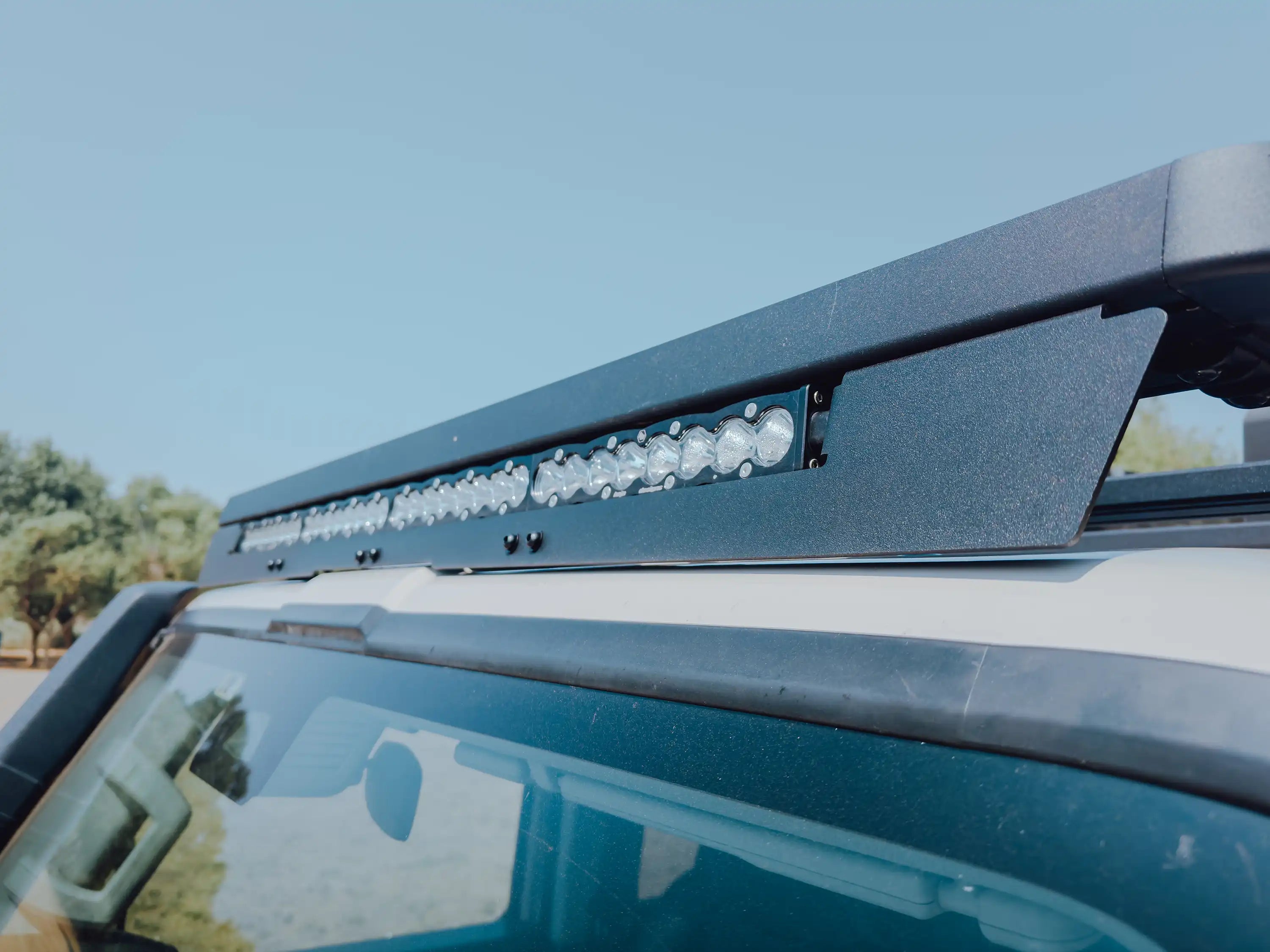 Grenadier roof light bar installed view 3
