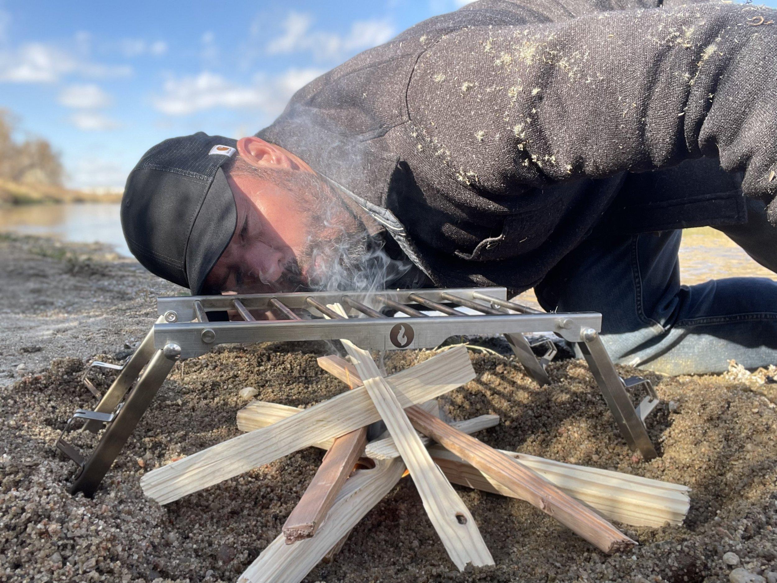 Over-Under Grill Thingy: Stand and Grill In One! LavaBox Portable Campfire- Overland Kitted