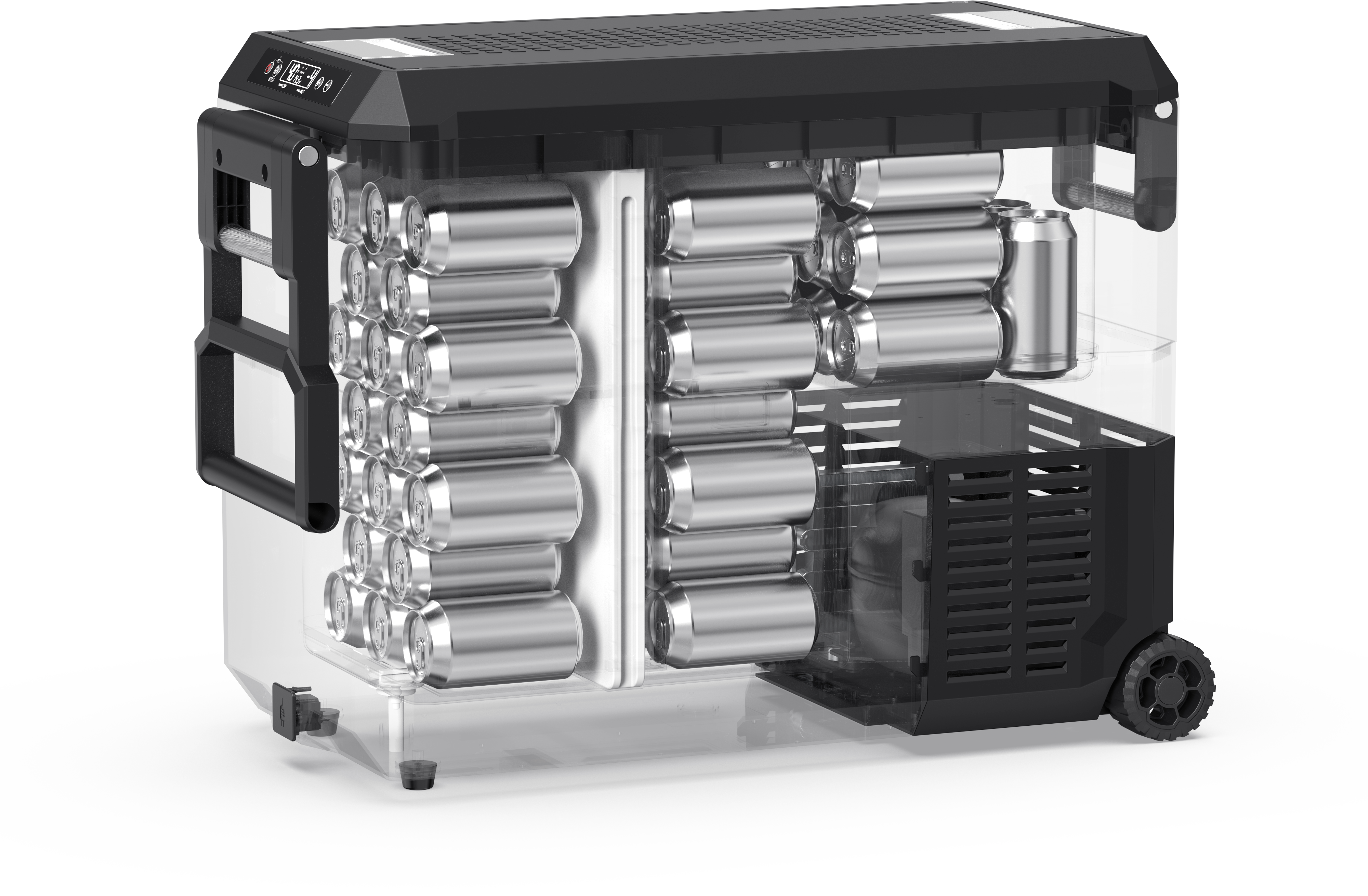 JP50 Pro Dual Zone Wheeled Car Fridge With Cover | ICECO | 50 LT
