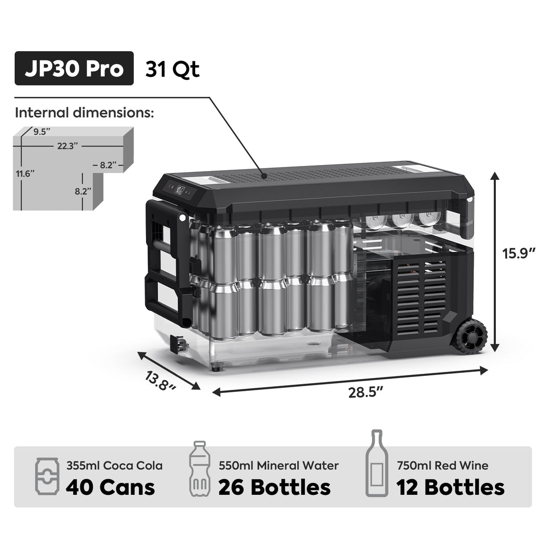 JP30 Pro Single Zone Wheeled Portable Freezer With Cover | ICECO | 30 LT JP Pro Series ICECO- Overland Kitted