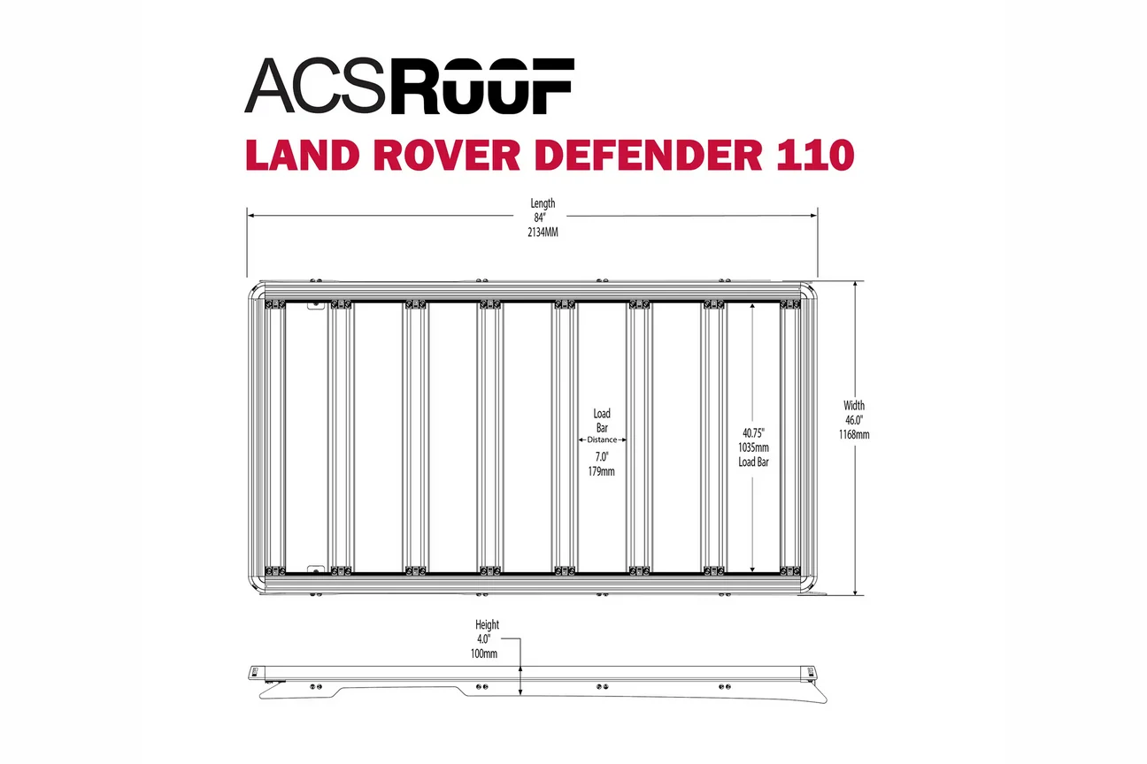 Leitner ACS ROOF 3/4 Platform Rack — Land Rover Defender 110