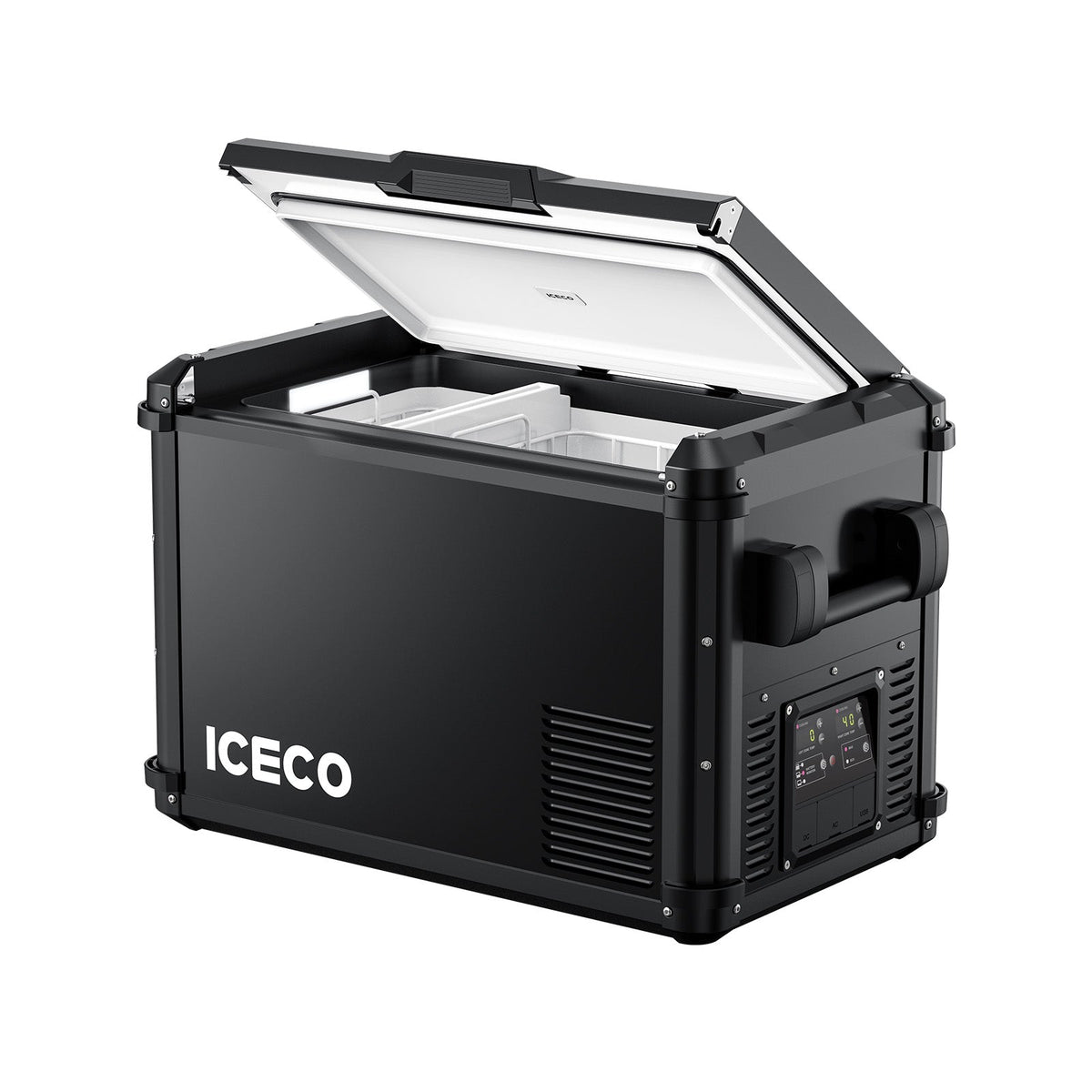 Black ICECO VL45ProD with the lid open