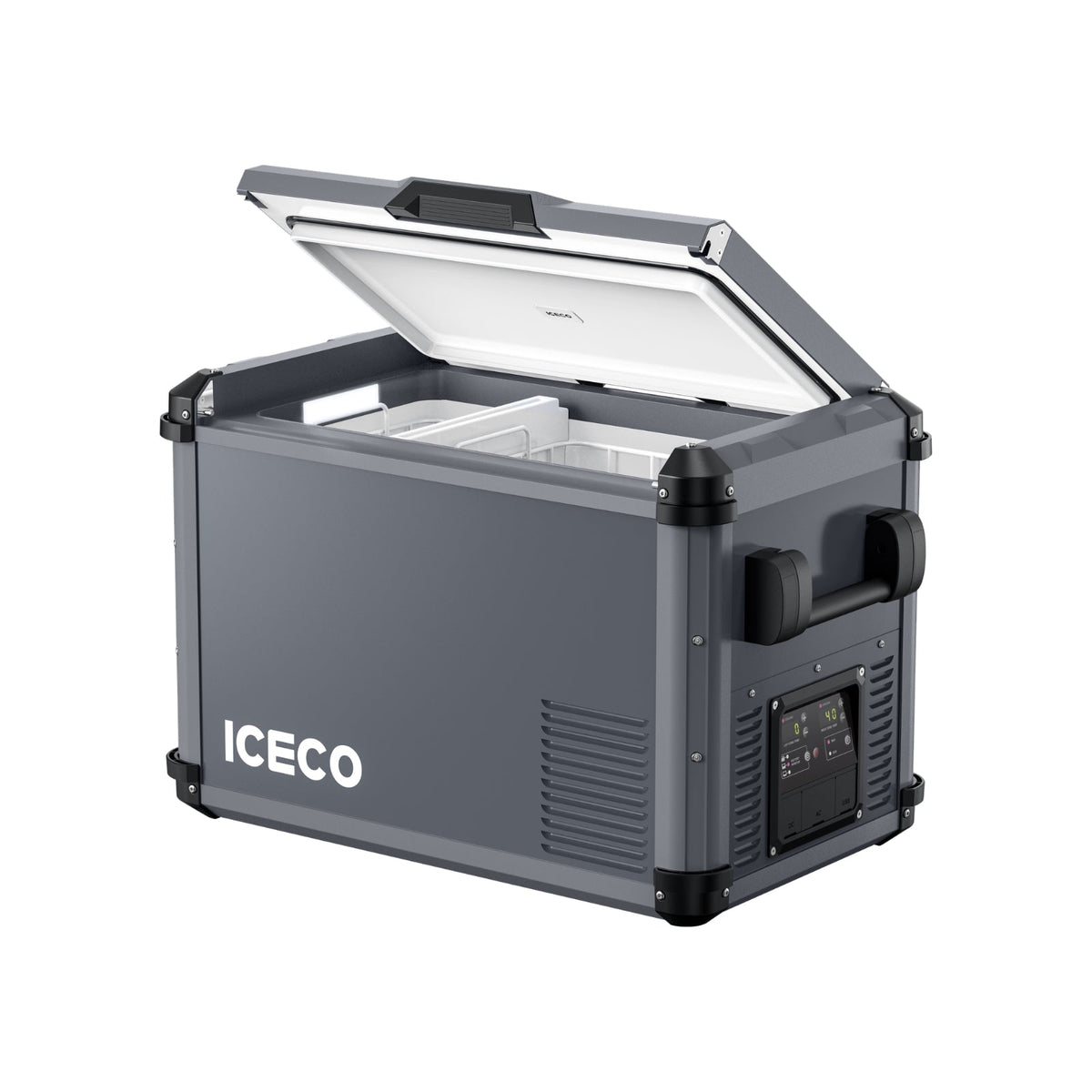 Gray ICECO VL45ProD with the lid open