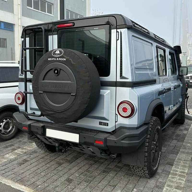 Melvill & Moon Doughnut wheel cover in Black Overland Kitted