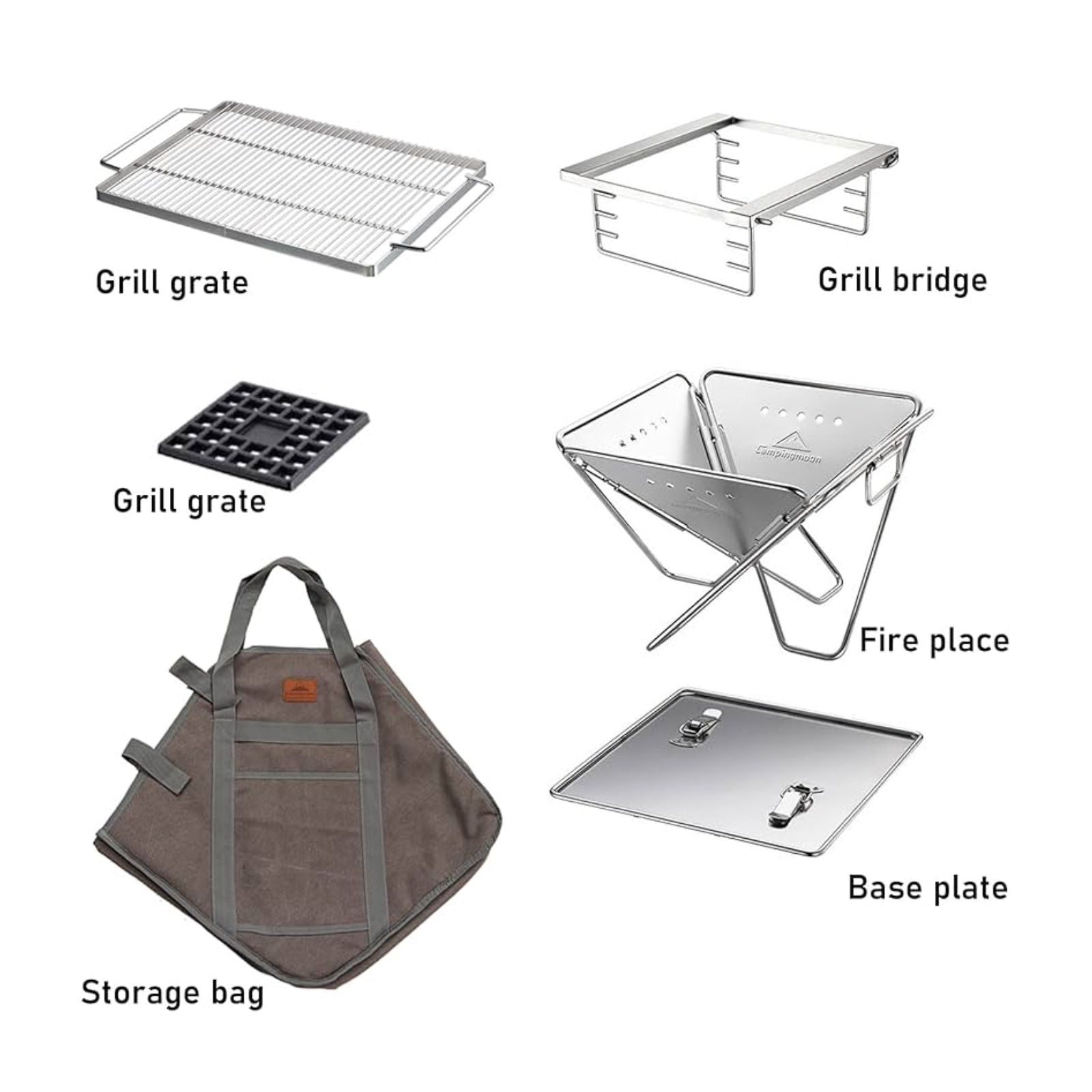 Multi fuel fire pit combo Zutto SP1 and Campingmoon MT-045 fire pit (wood and propane)