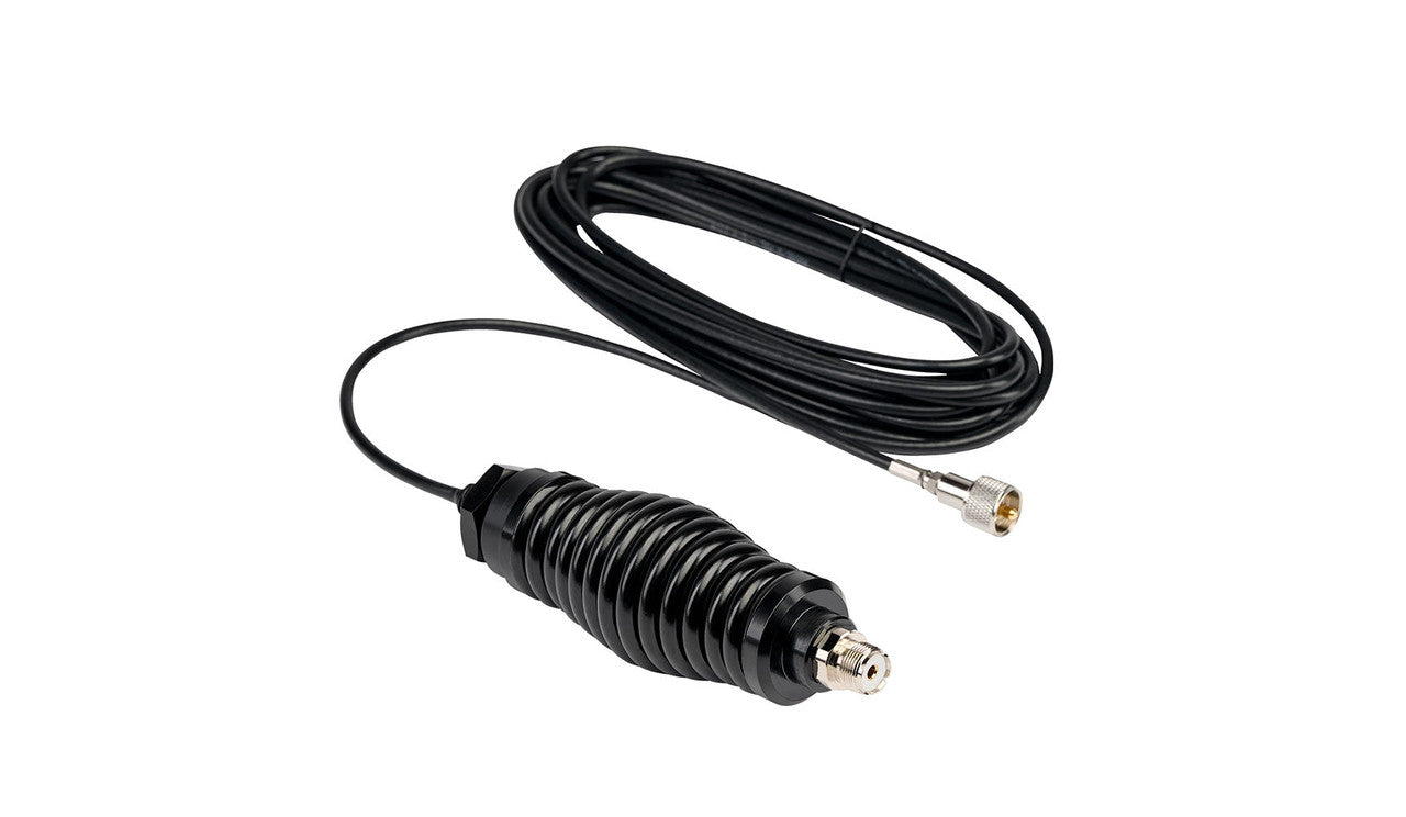 Midland MXAT04VP 6.6dB bullbar GMRS antenna with spring base and cable, base detail