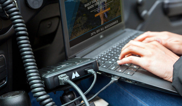 Midland MXT275 15W GMRS MicroMobile radio, in use