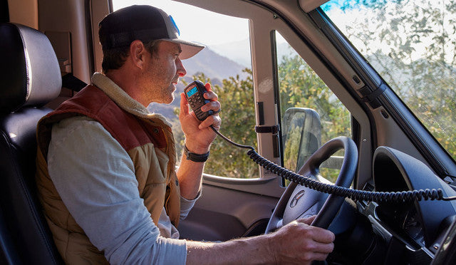 Midland MXT575 GMRS radio set up for overland communication