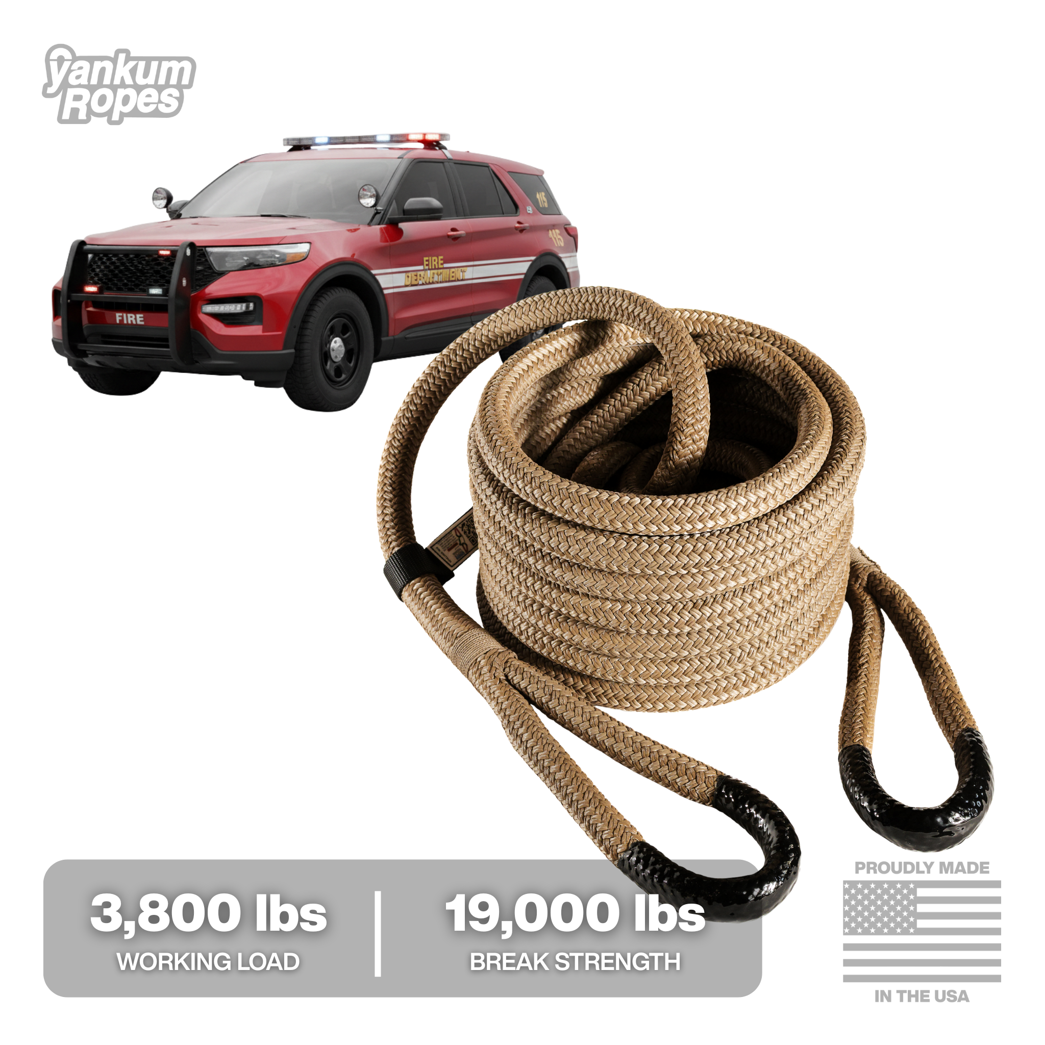 3/4" Kinetic Recovery Rope "Rubber Boa"
