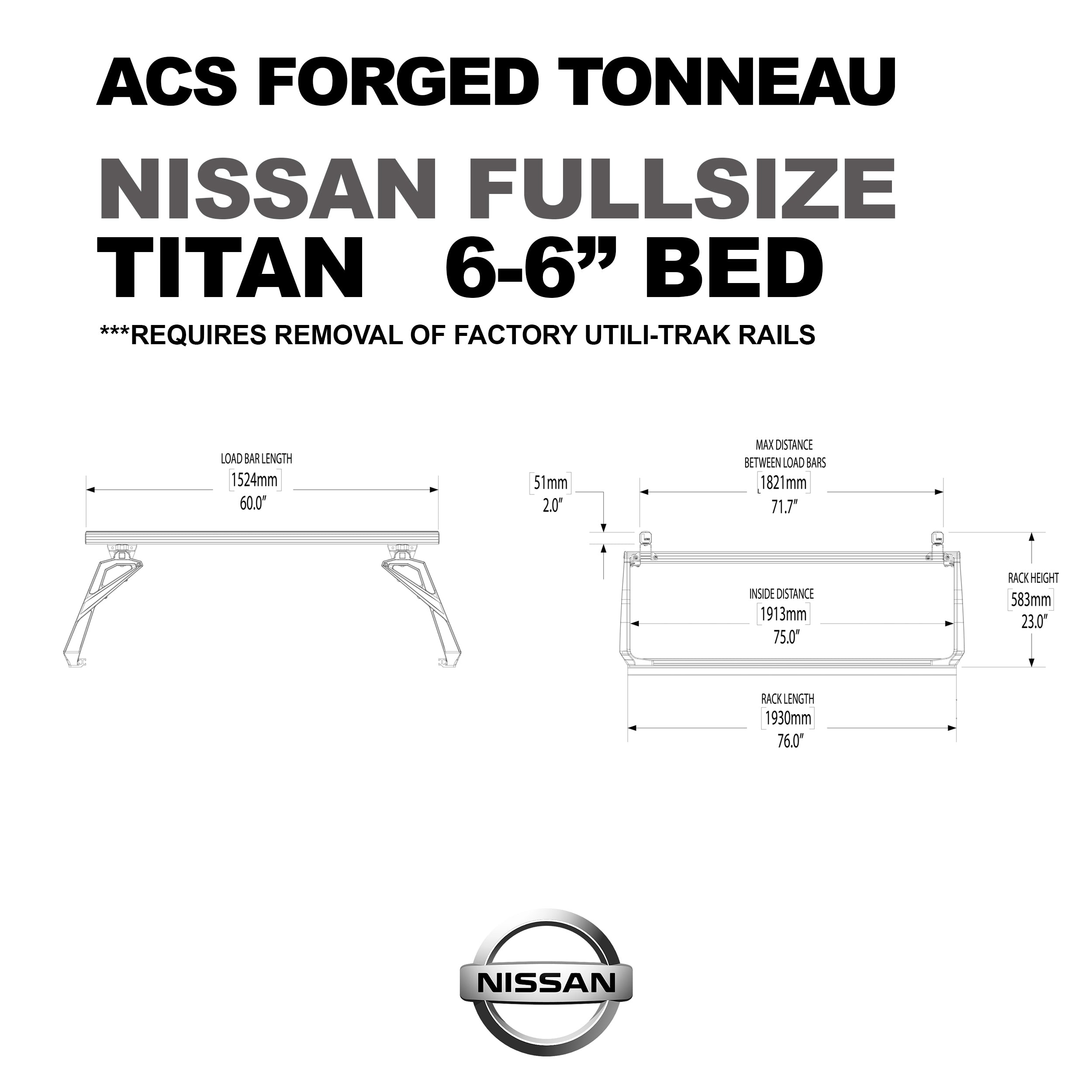ACS FORGED TONNEAU - RACK ONLY - Nissan