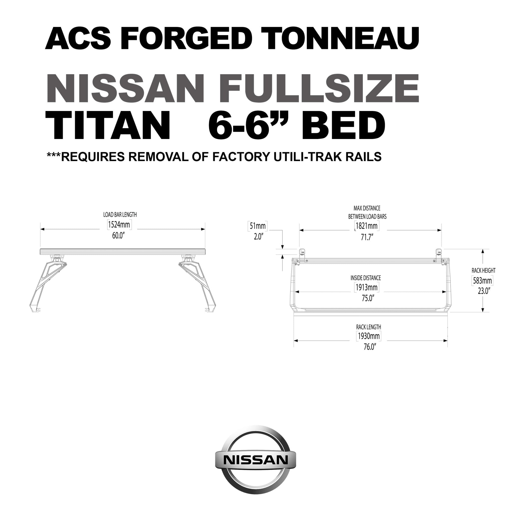 Nissan Titan 6'6" ft. Bed | Nissan Titan ACS FORGED 6'6" ft. Bed - Leitner Designs