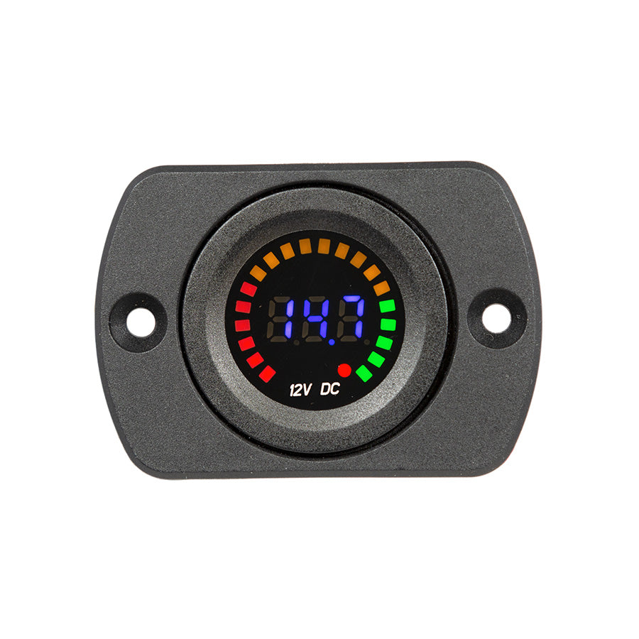 29mm Panel Mount Digital & LED 12V Meter (10.5-14.7V) Battery System Accessories National Luna- Overland Kitted