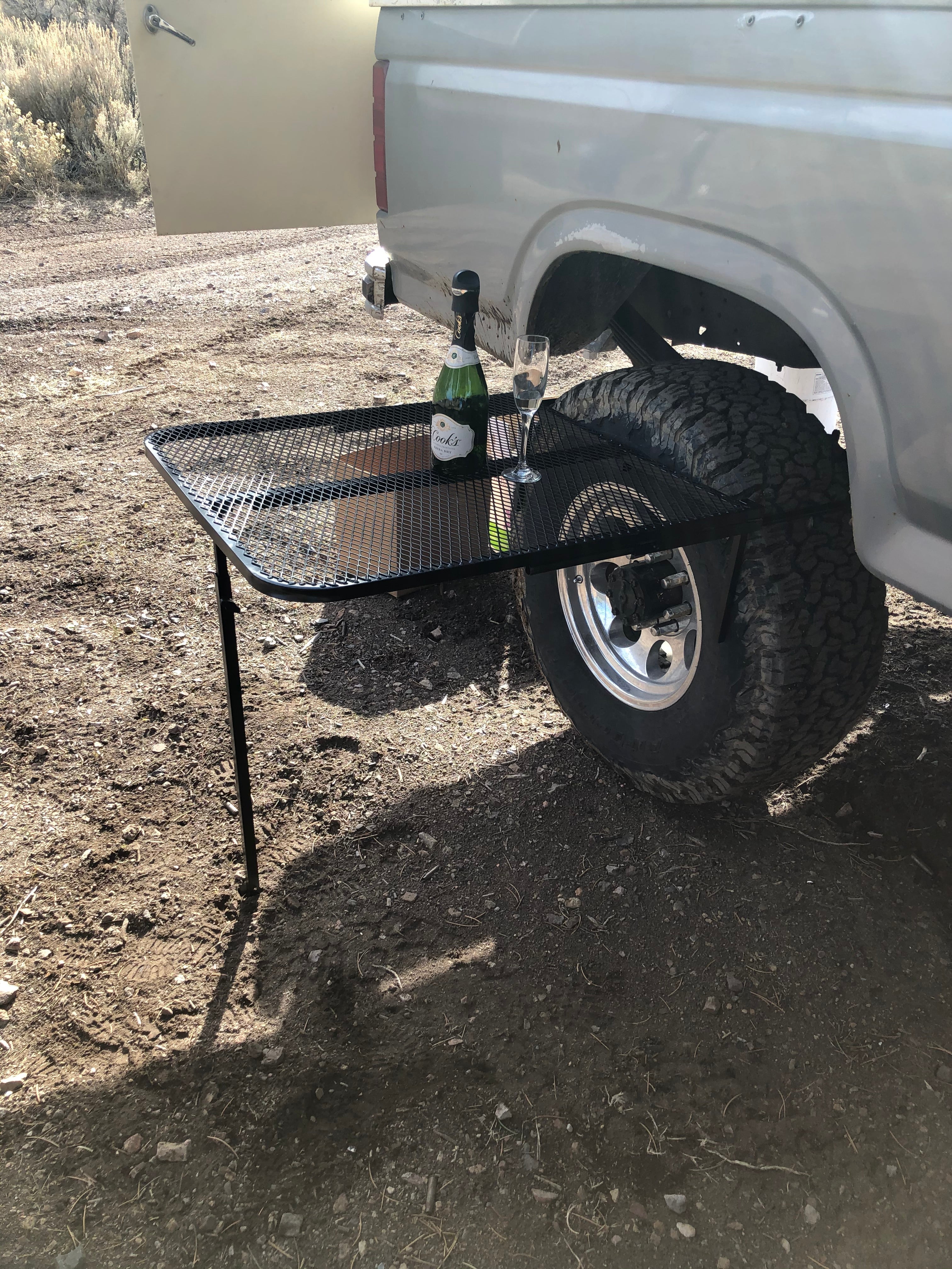 Large Steel Camping Table Large Steel Tail Gater Tire Table- Overland Kitted