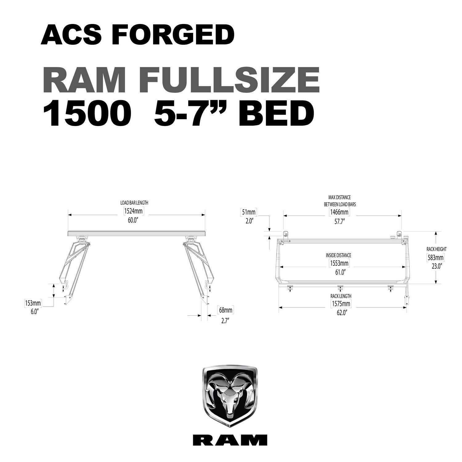 ACS FORGED Bed Rack for RAM TRUCKS