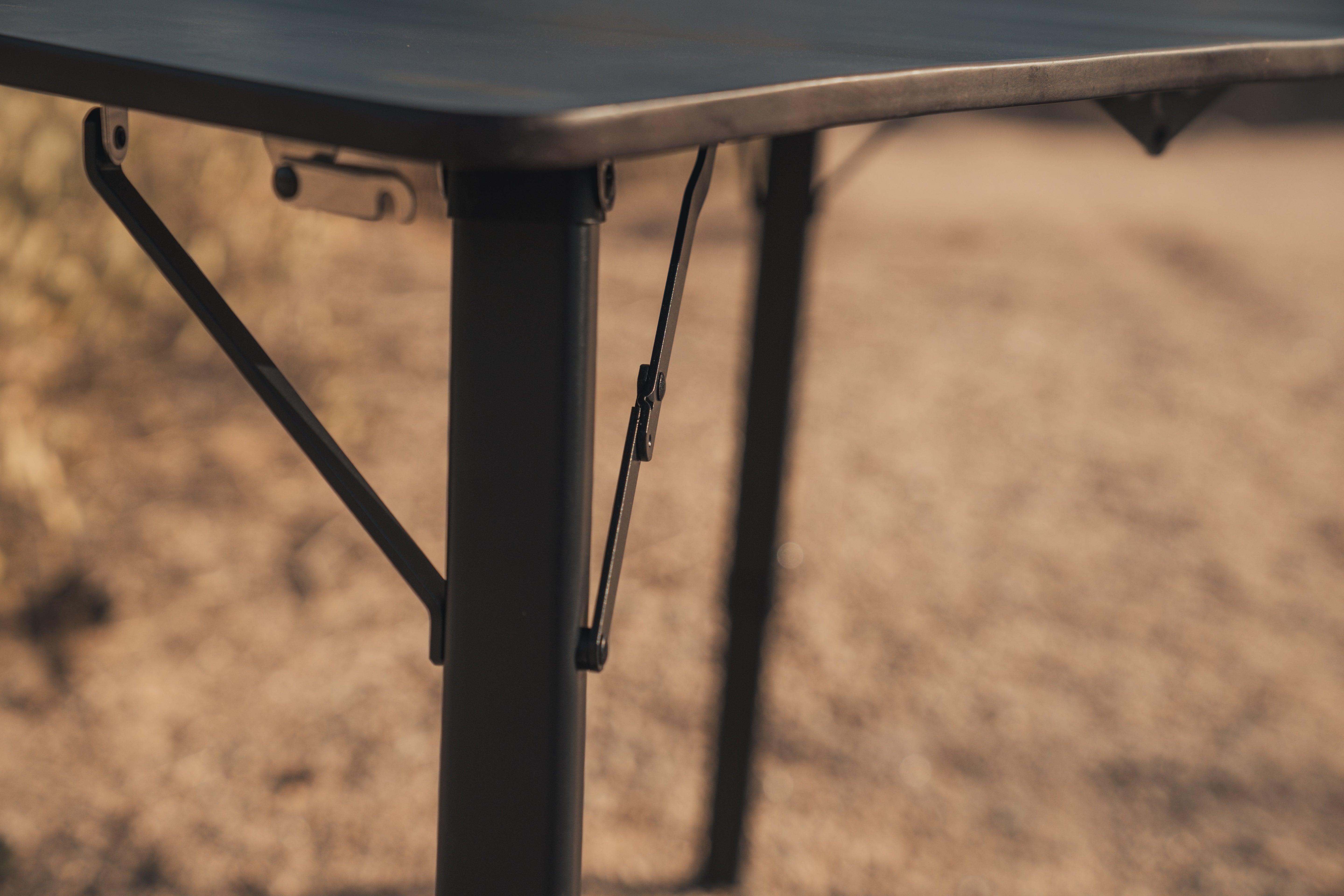 ROAM camp table folded for transport