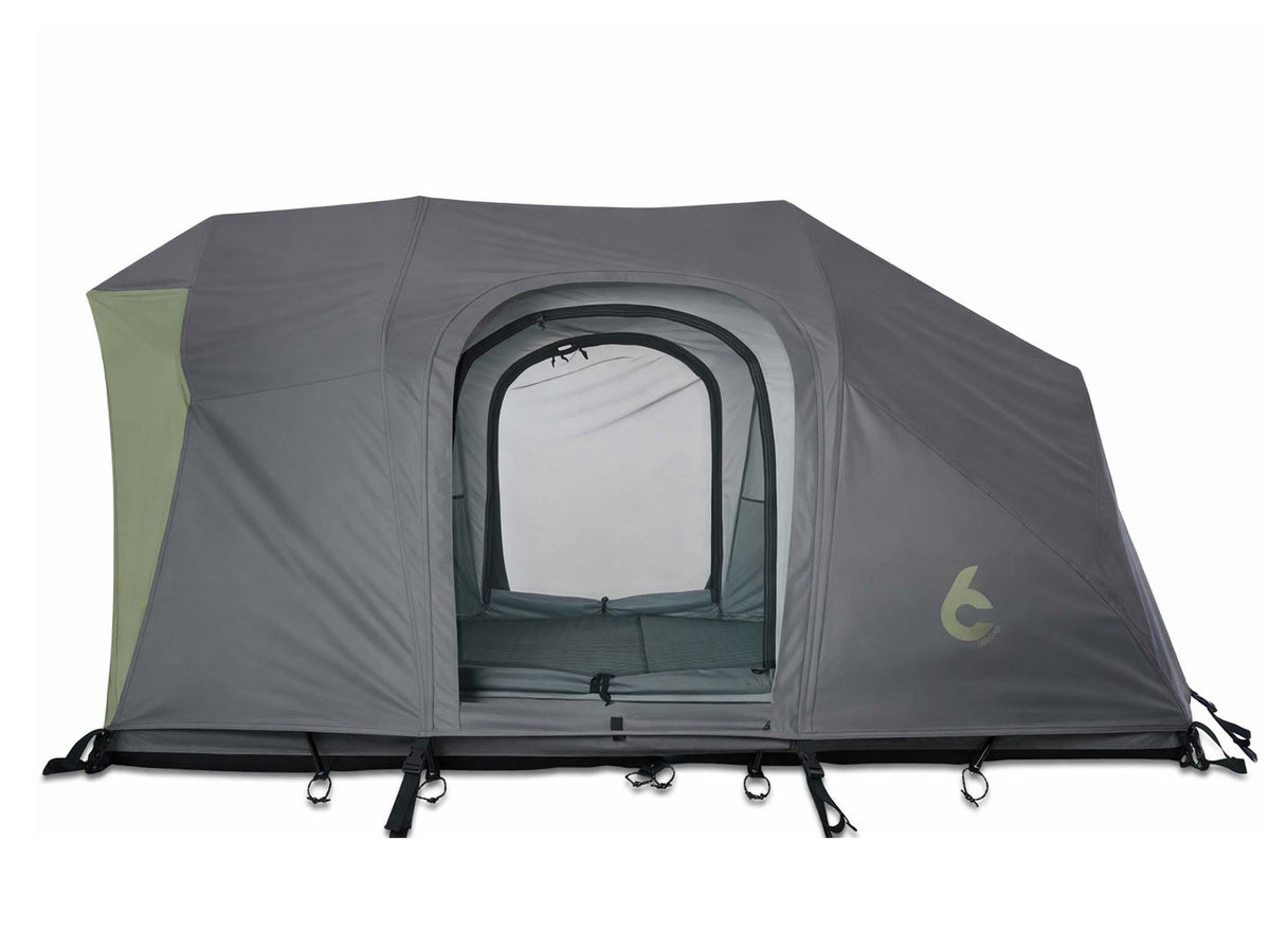 C6 Rev Tent (Element) – green fly sheet, window open