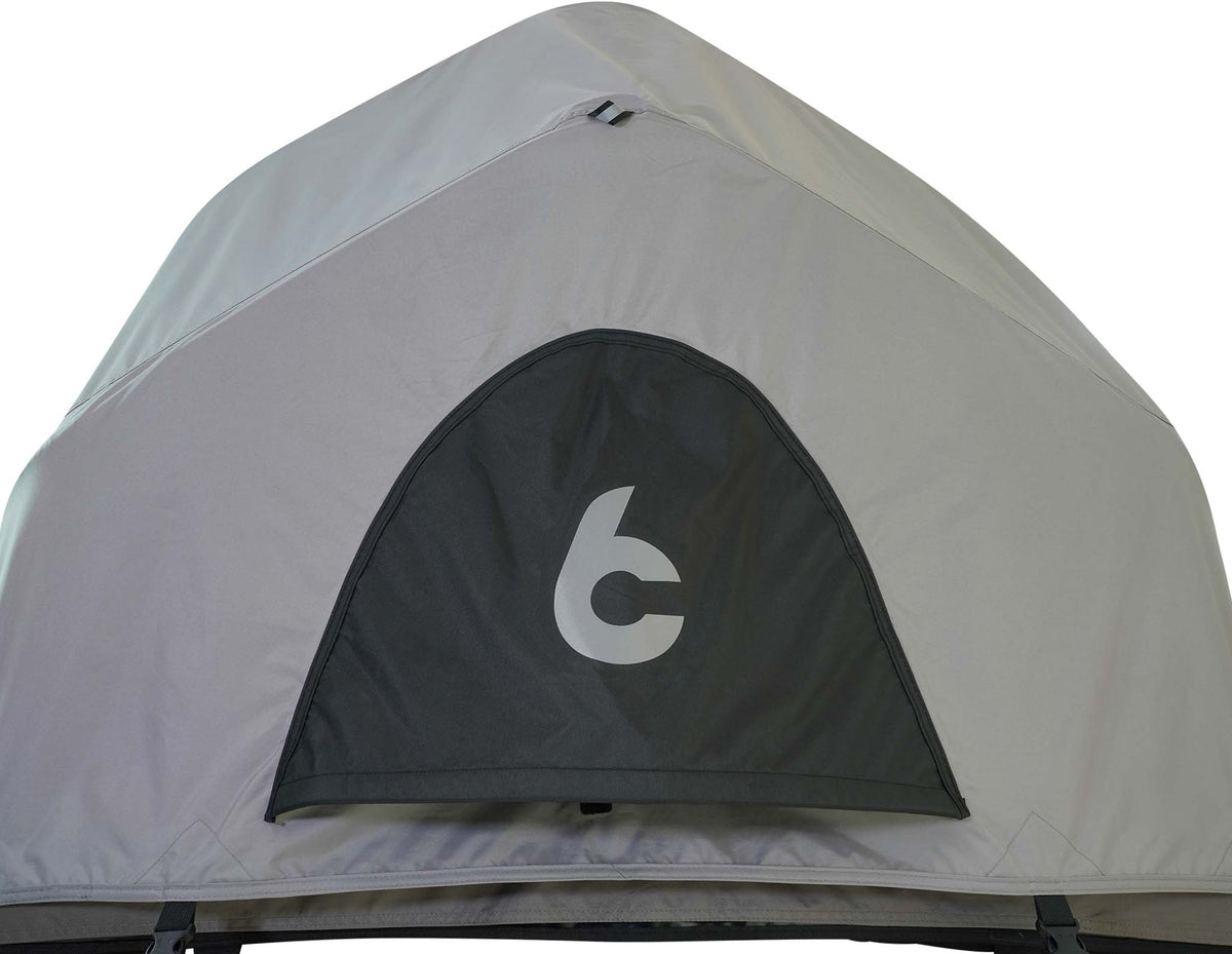 C6 Rev Tent (HellaStorm) – door panel close-up with C6 logo