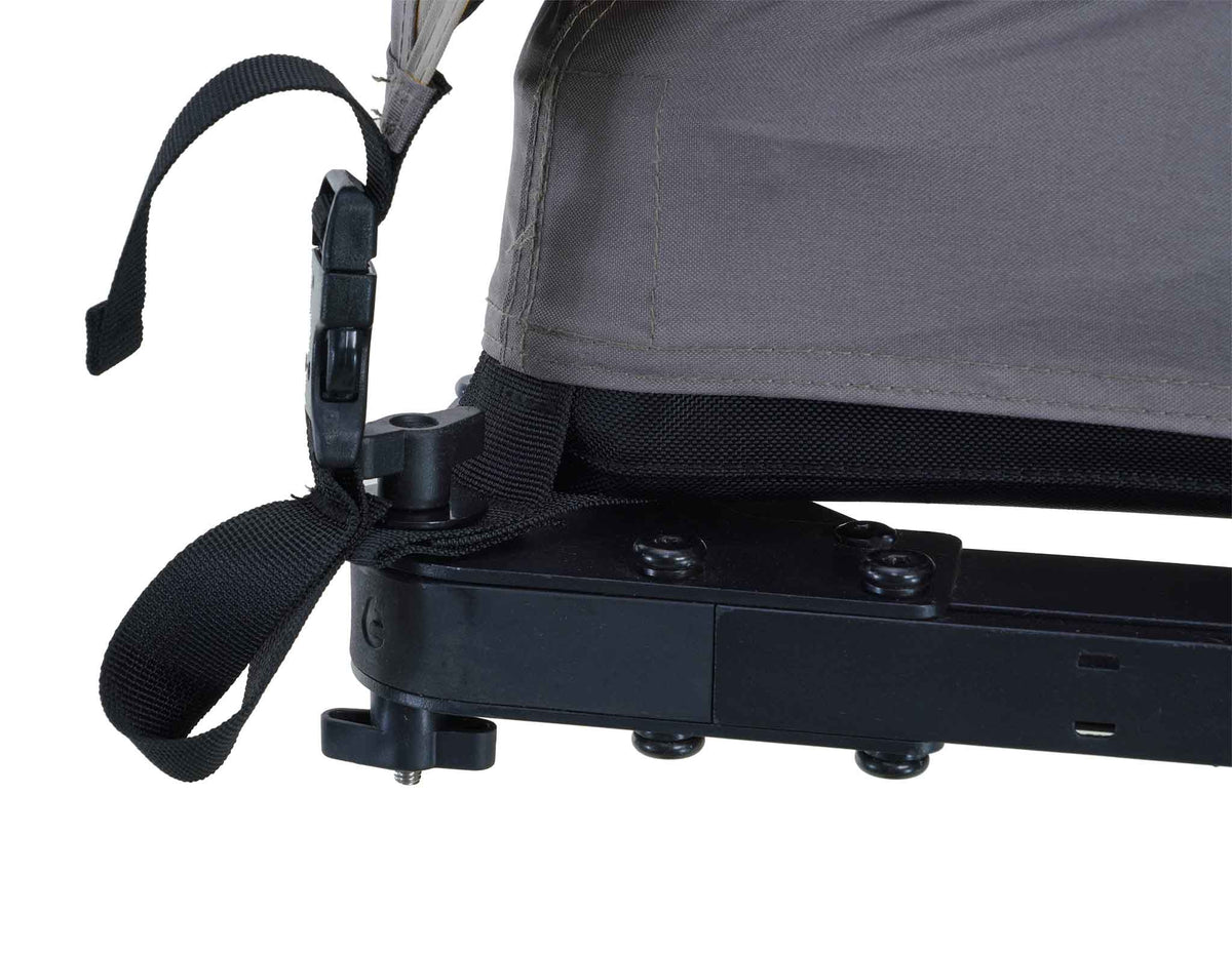 C6 Rev Rooftop Tent X (HellaStorm) – platform hinge and tent strap close-up