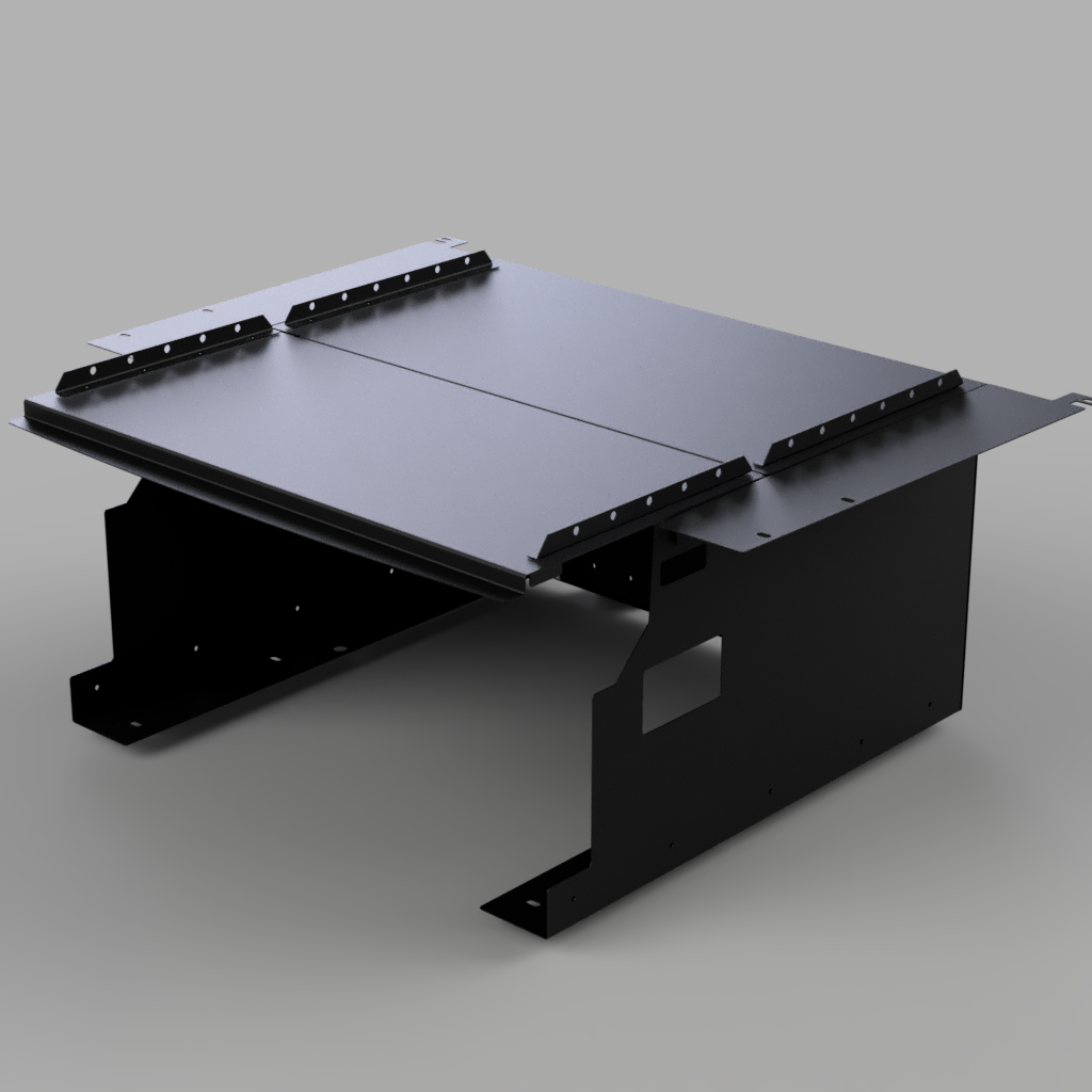 Rendering of the Bronco Ridgeback frame with its split top and tie-down rails