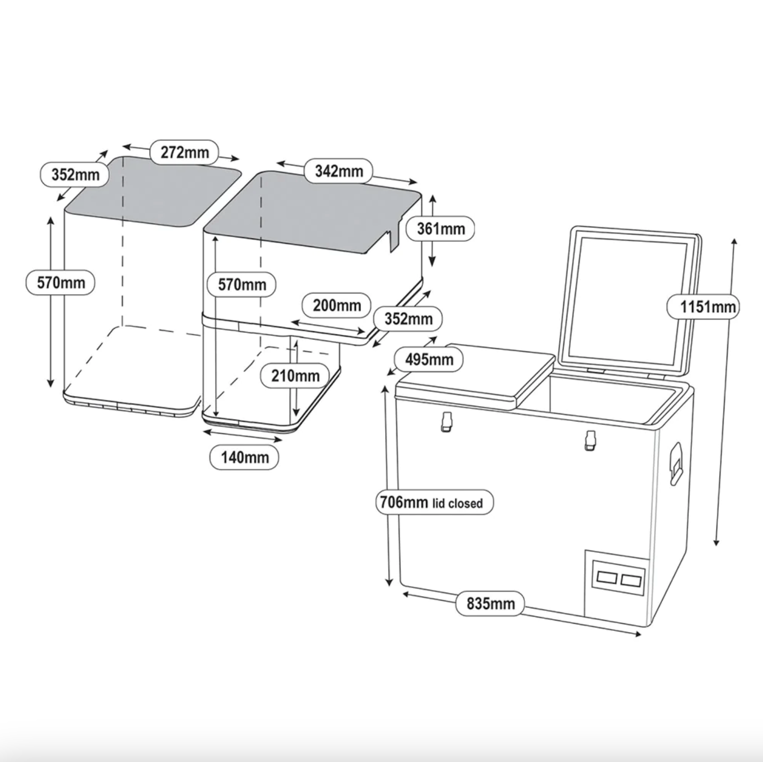110L Legacy Smart QC Fridge/Freezer Fridges National Luna- Overland Kitted