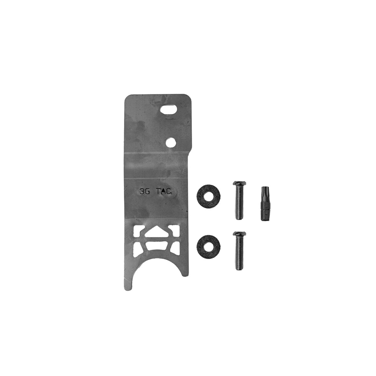 Dual-screw Tacoma tailgate theft protector detail view