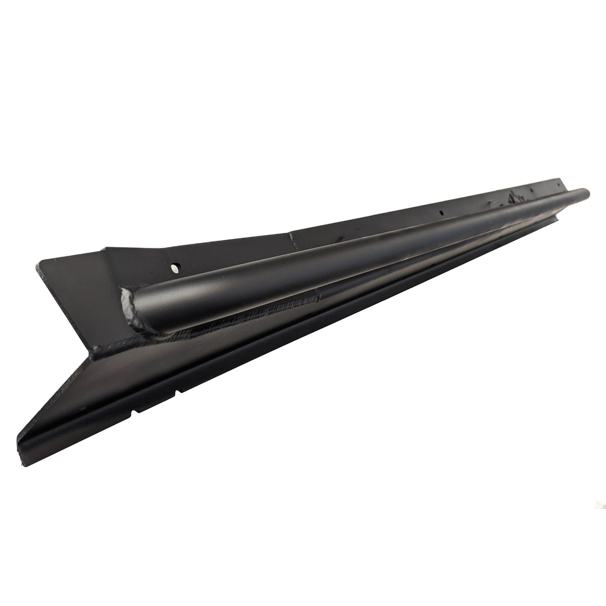 Single black rock slider angled to show its wraparound end