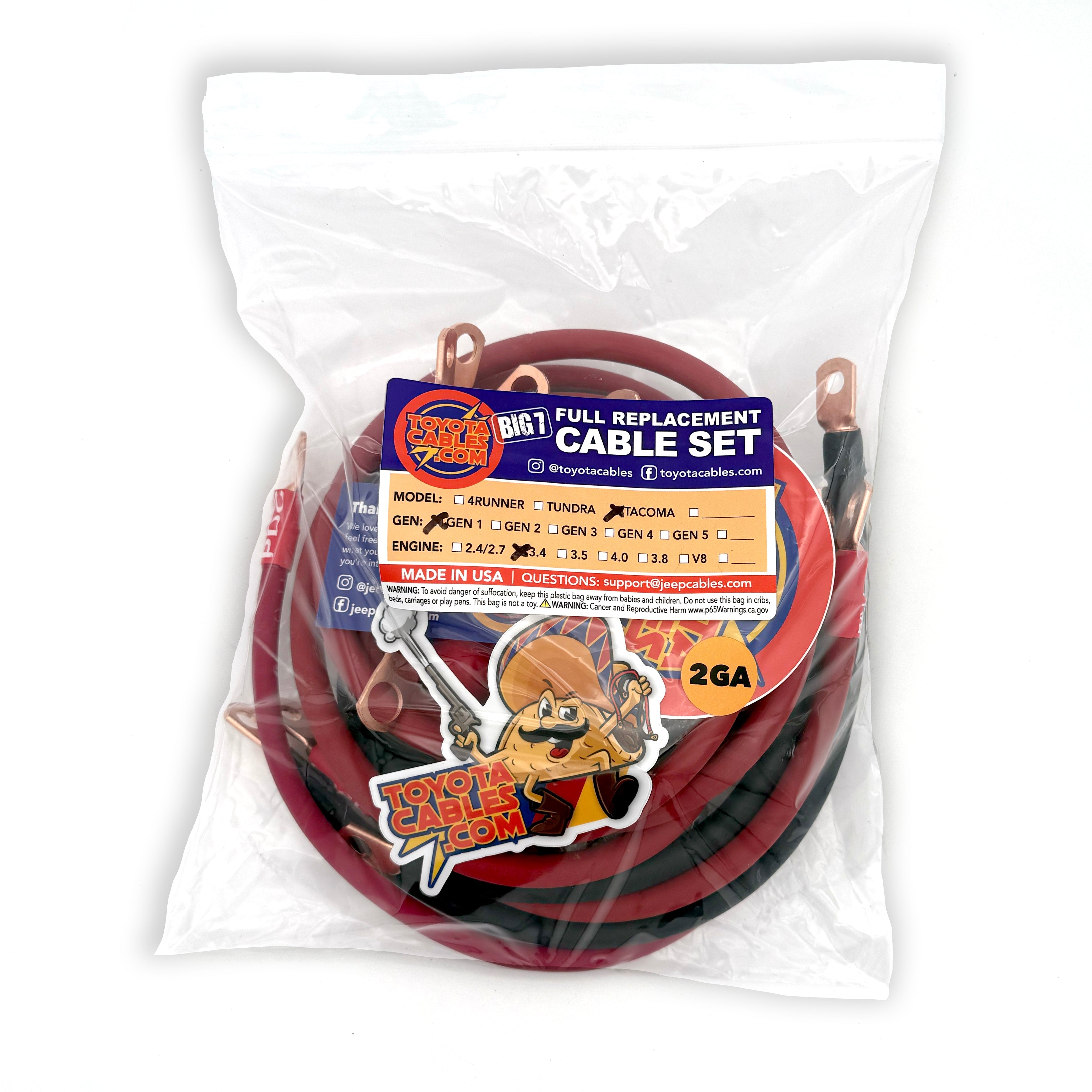 Toyota Tacoma Big 7 Battery Cable Kit (Gen 1 - 1995-2004)