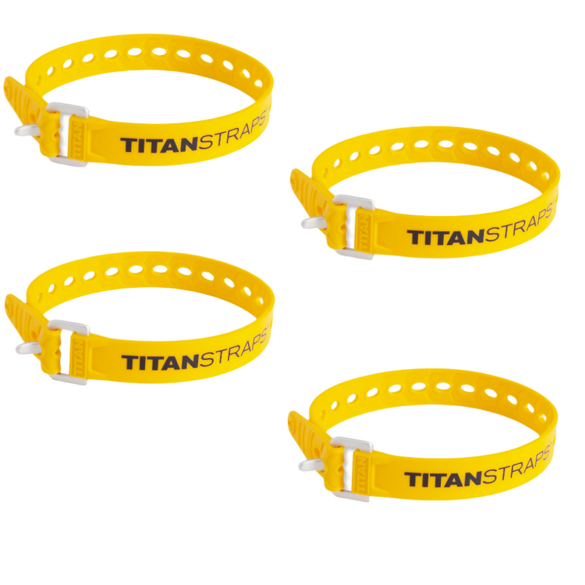 Four yellow 18 in utility straps