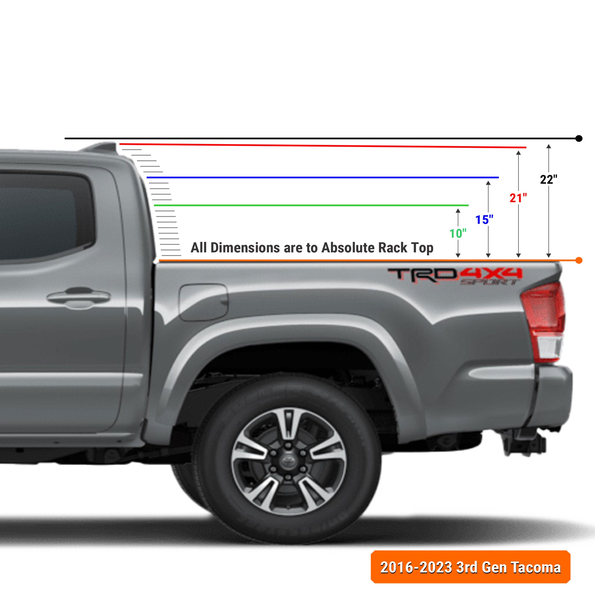 XTR1 Bed Rack for Retrax XR Cover - Toyota Tacoma