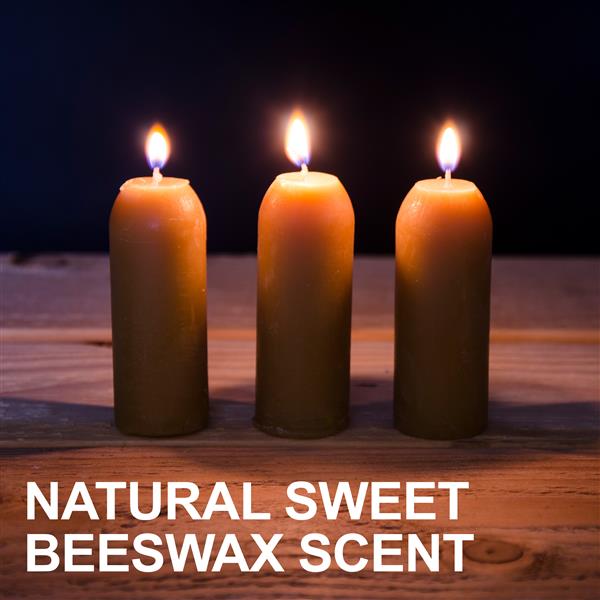 18-Hour Natural Beeswax Candles - 3 pack {Made in USA}