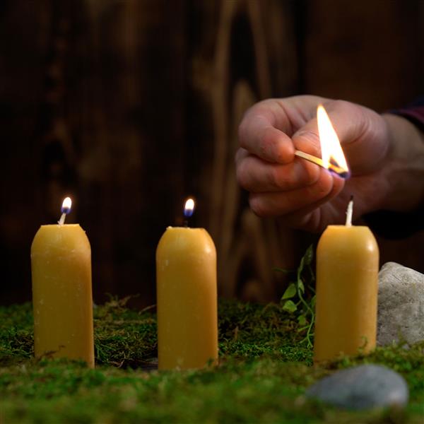18-Hour Natural Beeswax Candles - 3 pack {Made in USA}