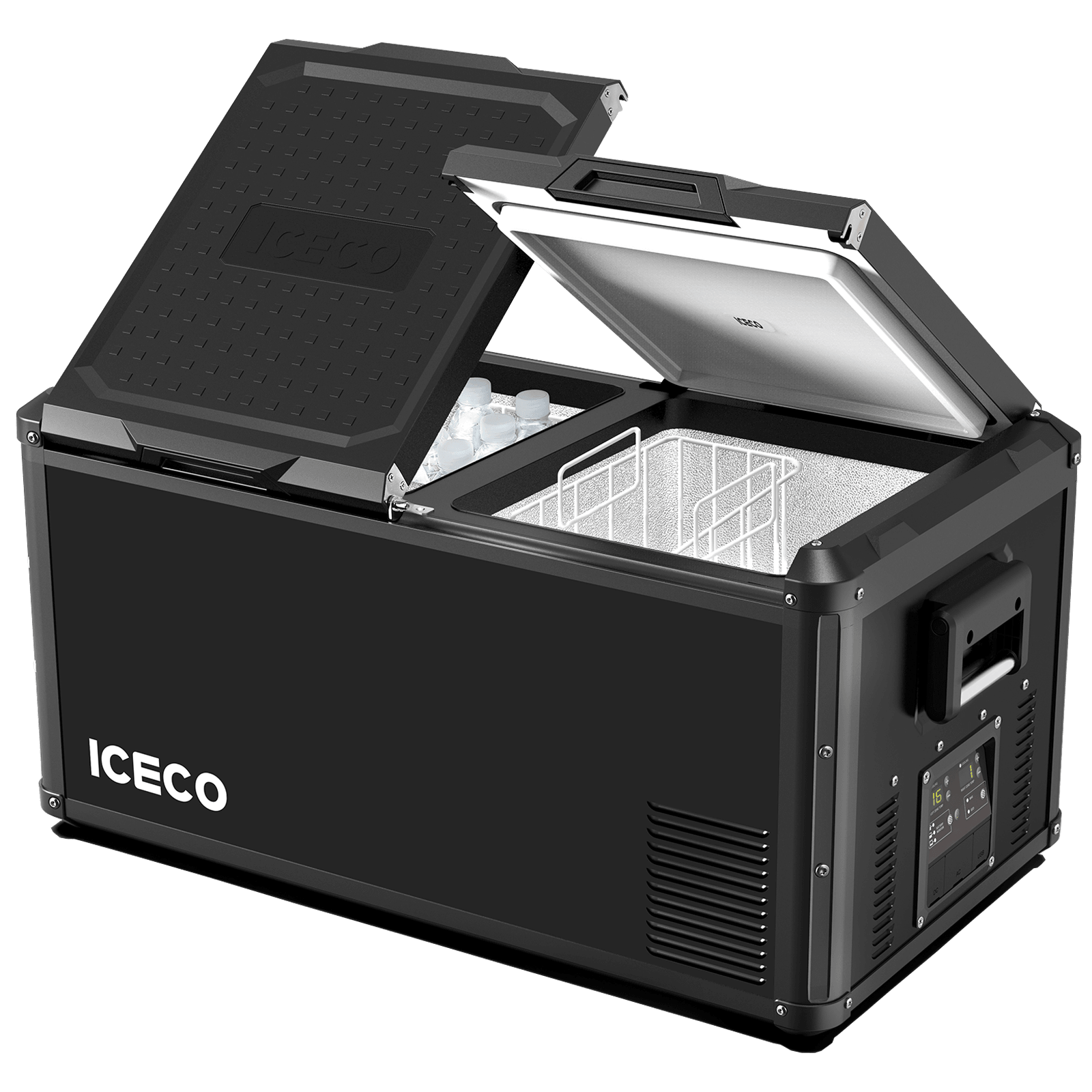 VL90ProD Dual Zone RV 12 volt Fridge Plug in Cooler | ICECO | 90 LT VL Pro Series ICECO- Overland Kitted