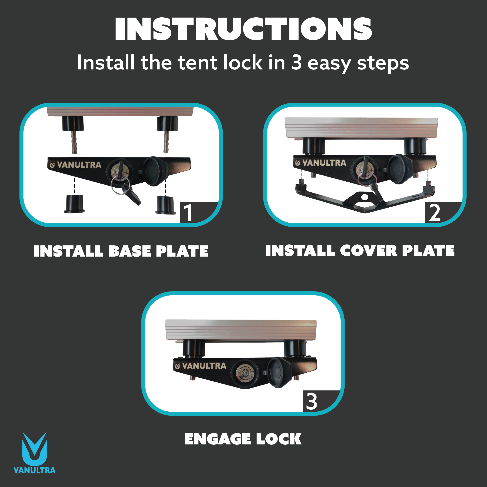 Roof Top Tent Locking Mount (Option A)