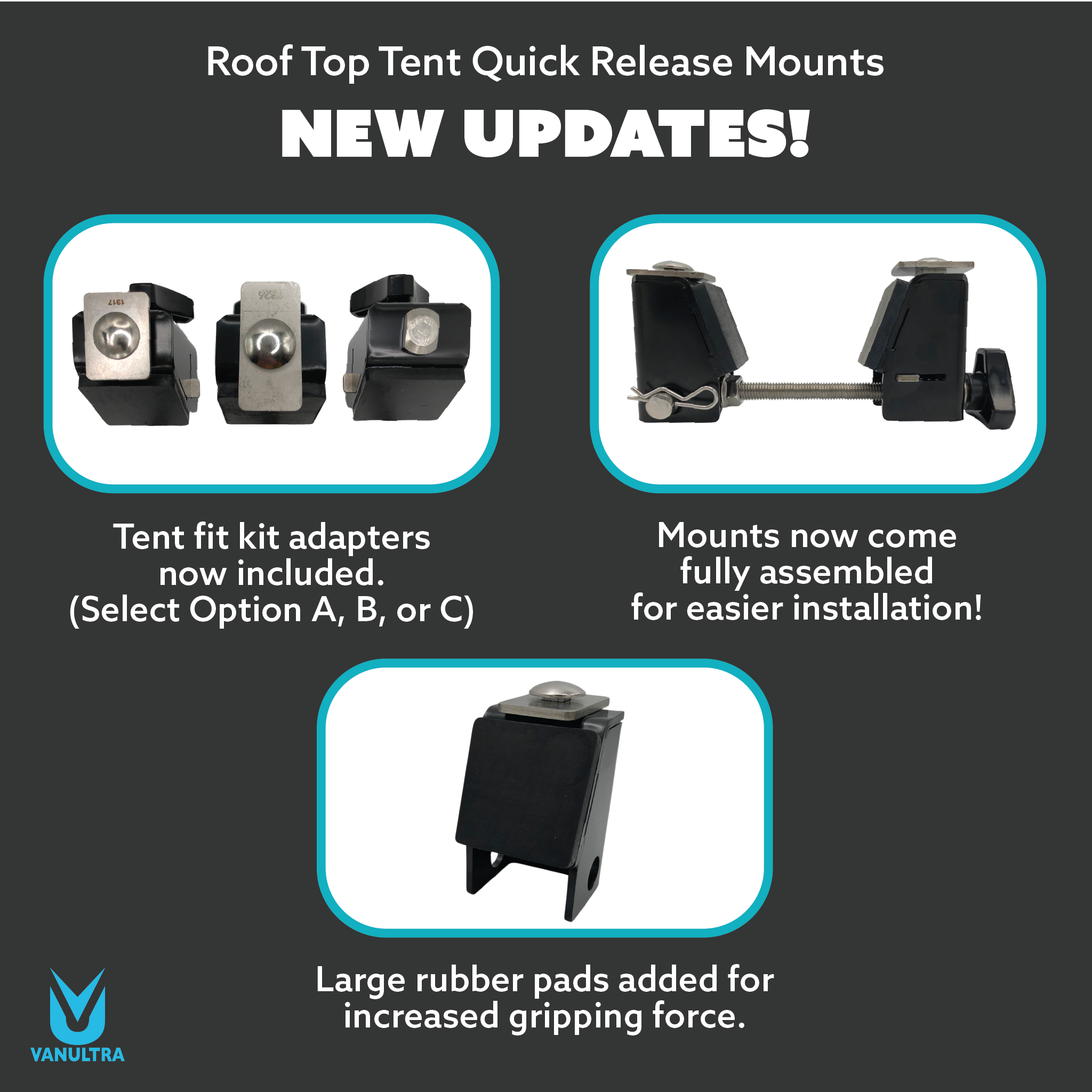 Roof Top Tent Quick Release Mounts