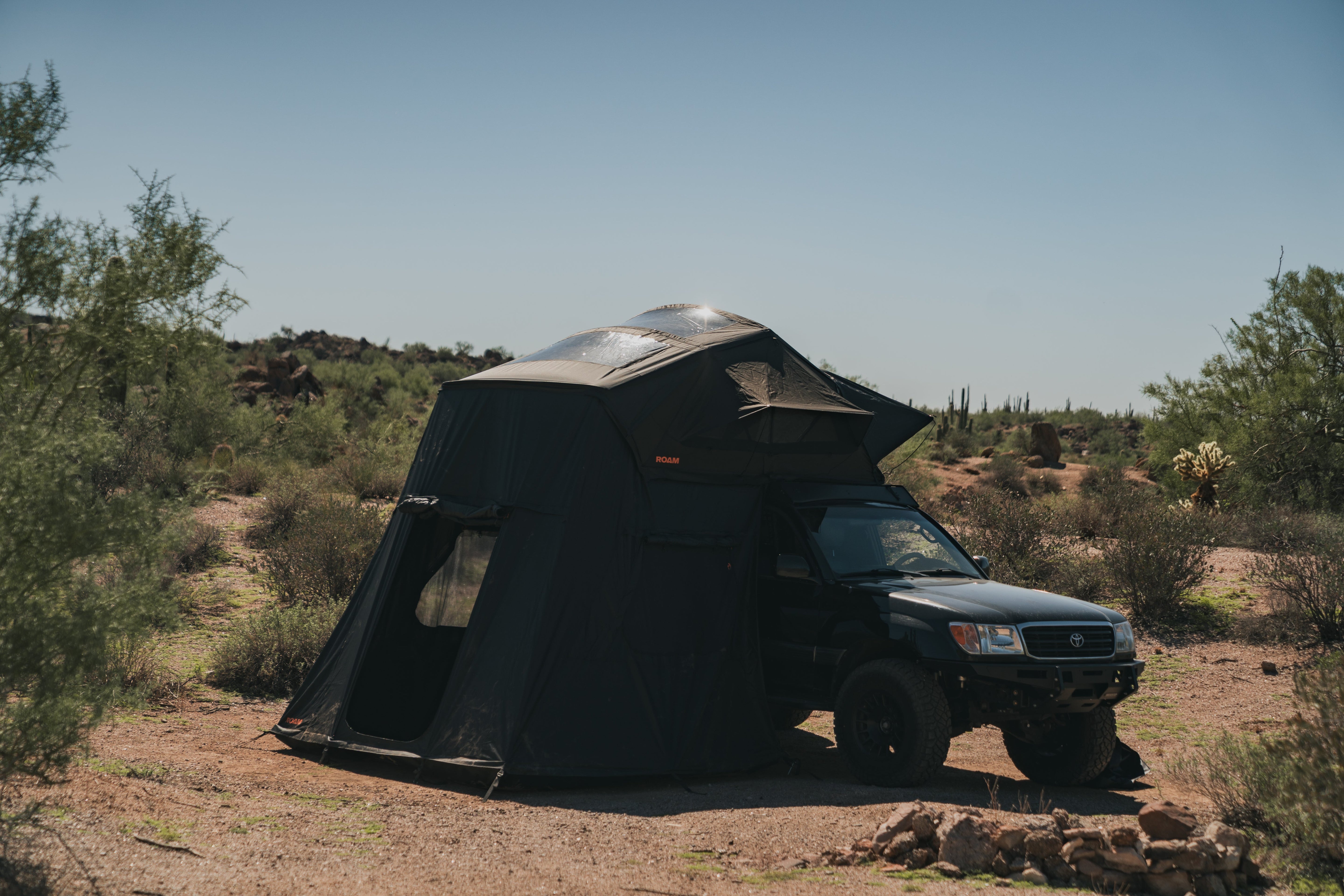 ROAM Vagabond 2.0 rooftop tent side profile view