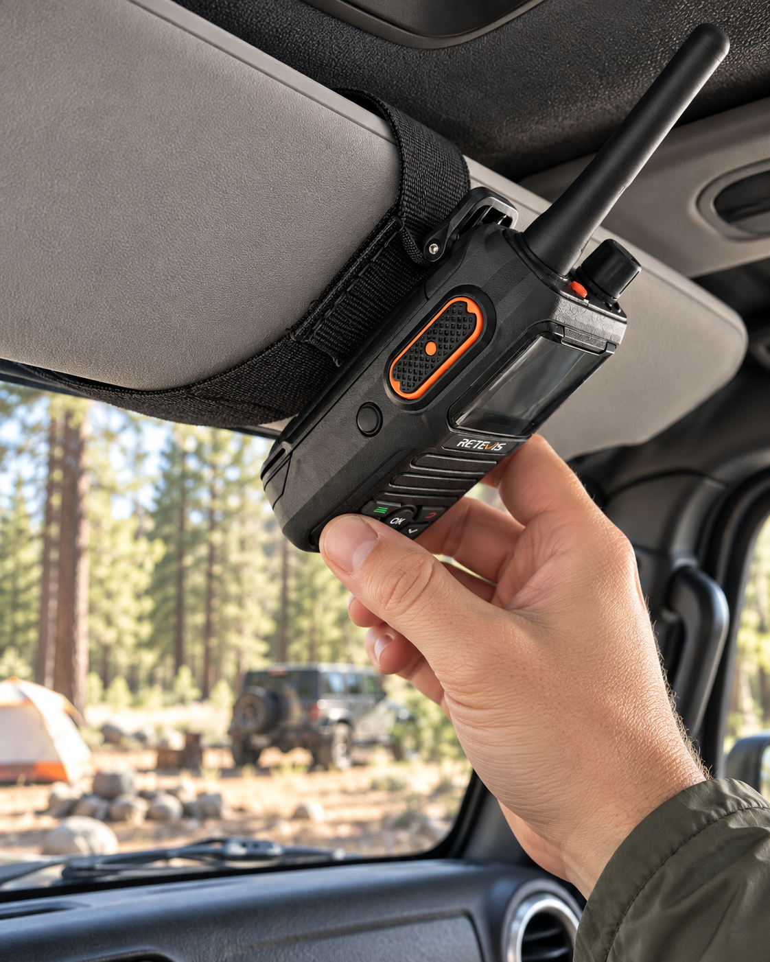 Sun Visor Radio Pouch - Open Style