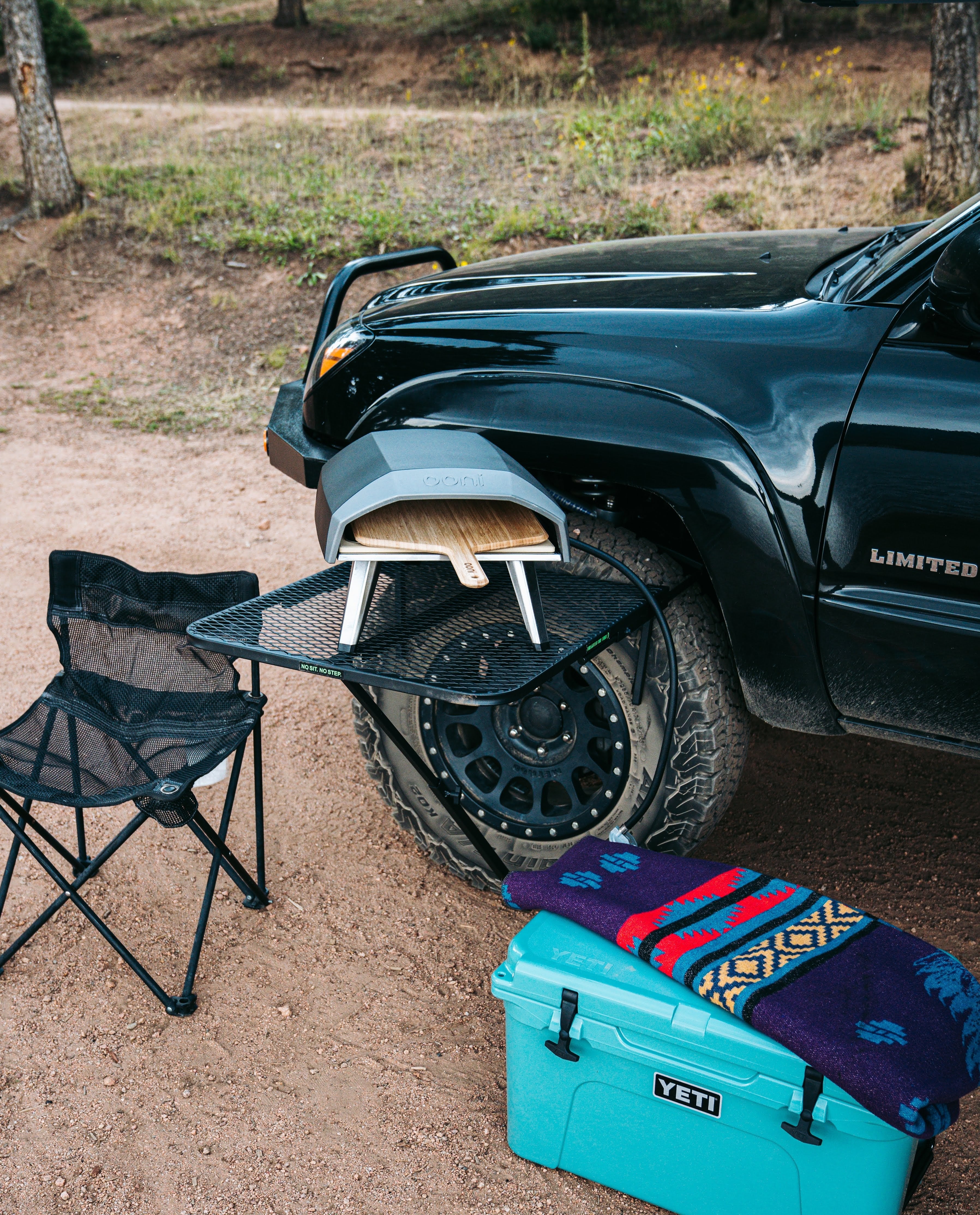 Large Aluminum Camping Table Large Aluminum Tail Gater Tire Table- Overland Kitted