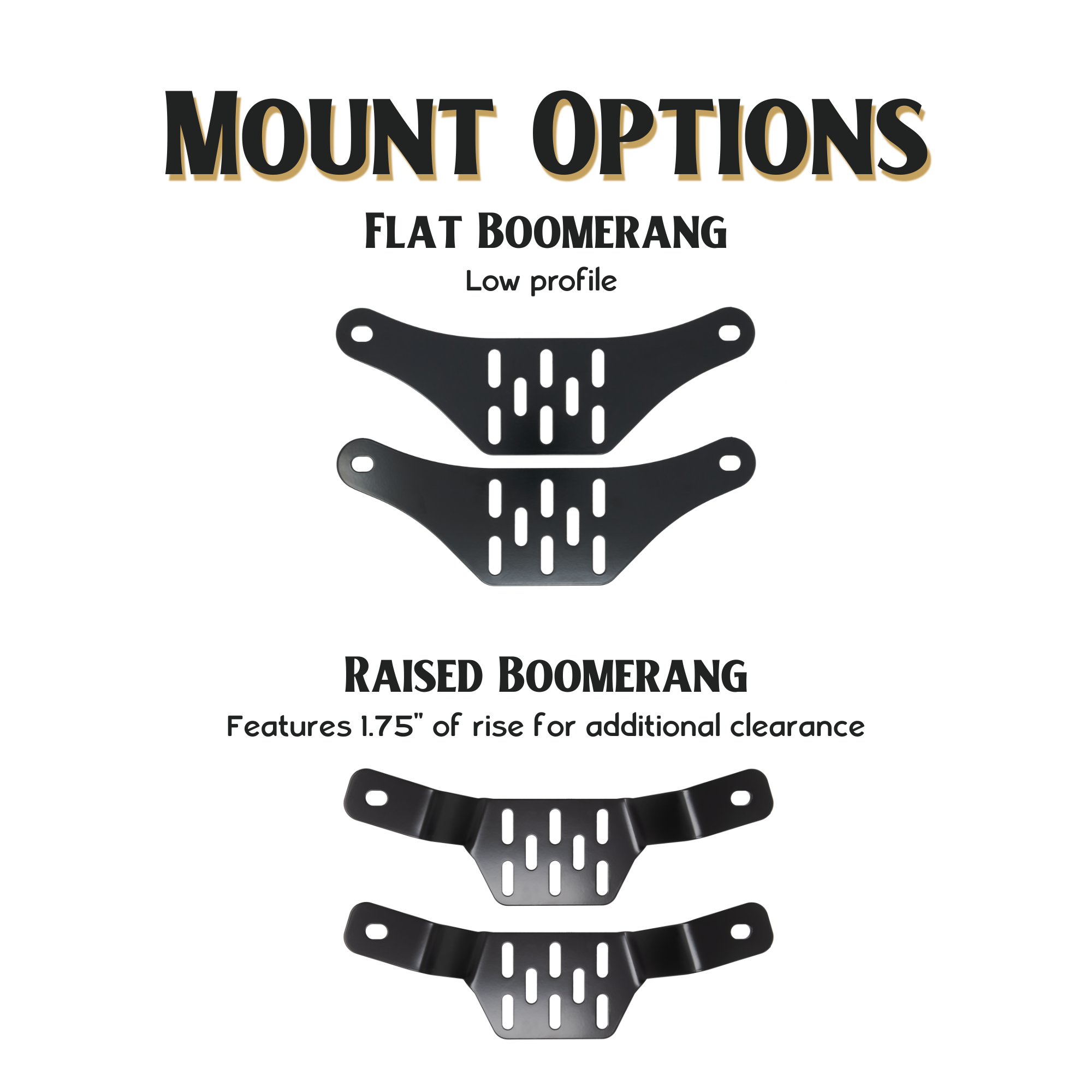 Overland Kitted Flat boomerang and Raised Boomerang Comparison