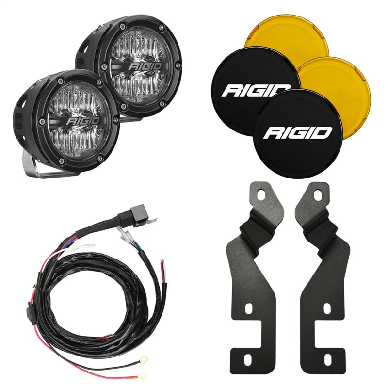 RIGID A-pillar light mount kit with 4in 360-Series Drive LED pods for the Ford Bronco Sport