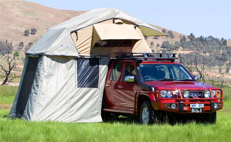 ARB Simpson rooftop tent open with annex room below