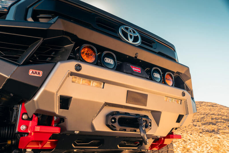 ARB Zenith winch bar TXT black powder coat, front face detail