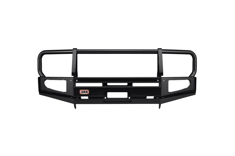 ARB Xterra bull bar front-on view showing winch aperture and driving-light provisions