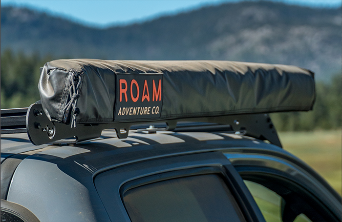 ROAM rooftop awning shown in multiple sizes for different vehicles