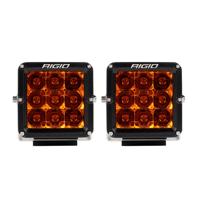 Rigid Industries D-XL PRO amber spot LED light pair with blacked-out PRO circuit boards