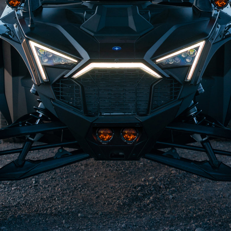 Stainless steel grille mounting brackets for the Polaris RZR Pro R and Turbo R