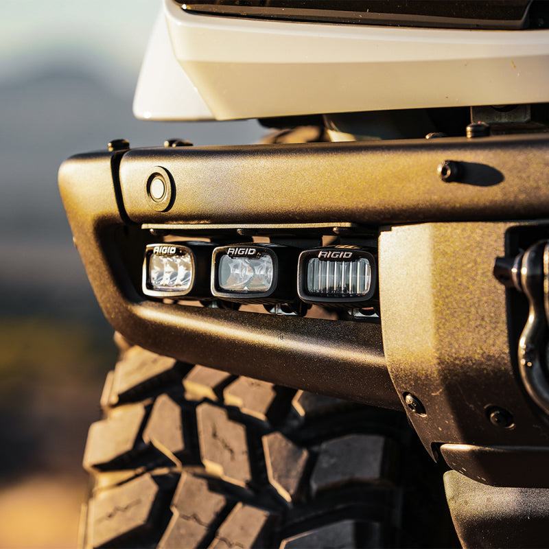 Pair of RIGID stainless steel fog light mounts for the 2021+ Ford Bronco modular bumper