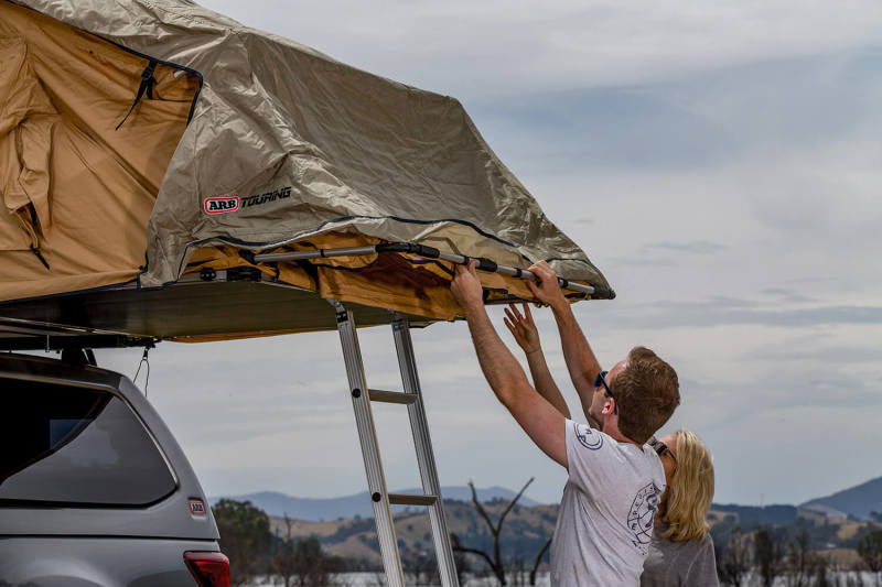 ARB Simpson tent folded and covered for travel