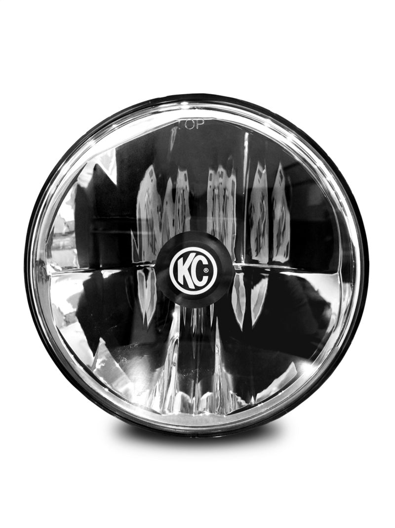 KC HiLiTES Gravity LED 7in. H4 DOT Headlight - Jeep TJ 1997-2006 (Single), shown with included parts