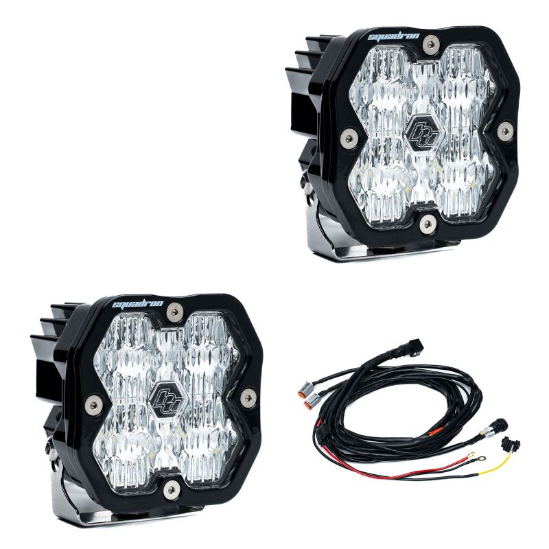 Baja Designs Squadron-R 2.0 Sport round LED pod, Wide Cornering beam, clear lens (pair)
